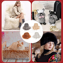 4Pcs 4 Colors Fashion Faux Fur Trimming&nbsp;DIY-GF0010-40