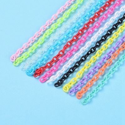 Handmade Opaque Acrylic Cable Chains&nbsp;MACR-CJ0001-07-1