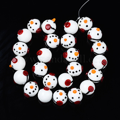 Handmade Bumpy Lampwork Beads Strands&nbsp;LAMP-N021-028-1