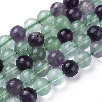 Natural Green Fluorite Beads Strands&nbsp;G-F433-8mm-1