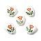 Handmade Porcelain Beads, Hand Painted Ceramic Beads, Heart, Famille Rose Porcelain, Flower, 14x14.5~15x6.5~7mm, Hole: 3mm
