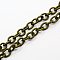 Handmade Nylon Cable Chains Loop, Oval, Olive Drab, 8~9x11~13x2mm, about 85cm/strand, 33.5 inch