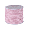 Waxed Cotton Cord, Pink, 1mm, about 27.34 yards(25m)/roll