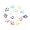 Natural Freshwater Shell Charms, Dyed, Autumn Maple Leaf, Mixed Color, 11x14x1.5mm, Hole: 1.6mm