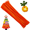 100Pcs DIY Plush Sticks, Chenille Stems, Pipe Cleaners, Kid Craft Material, Dark Orange, 300x6mm