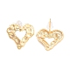 Left and Right Brass Stud Earrings&nbsp;EJEW-B058-02G-1