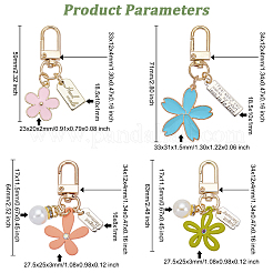 8Pcs 8 Style Alloy & Resin Enamel Pendant Keychains&nbsp;KEYC-OC0001-11