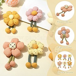 1 Sets 6Pcs 6 Styles Flower Fabric Brooches Mixed Colors&nbsp;ST-CJ0038-001