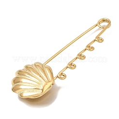 Shell Shape 304 Stainless Steel Safety Pins Brooch Findings&nbsp;SA-CBAB767-06D-G