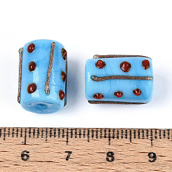 Handmade Gold Foil Glass Bumpy Beads&nbsp;LAMP-ZX003-12-04