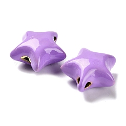 Star Brass Enamel Beads&nbsp;KK-M324-07G