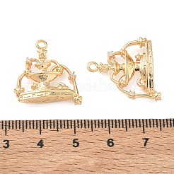 Brass Micro Pave Clear Cubic Zirconia Pendants&nbsp;KK-K351-72G