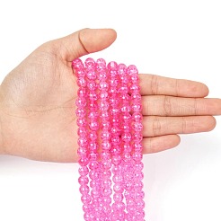 Spray Painted Crackle Glass Beads Strands&nbsp;CCG-Q001-8mm-02
