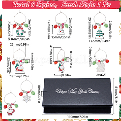 Christmas Glass Wine Glass Charms&nbsp;AJEW-SC00012