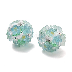 Polymer Clay Rhinestone Beads with Resin&nbsp;X-RESI-Z045-07