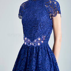 Flower Pattern Rhinstone Appliques&nbsp;AJEW-FG0002-40C