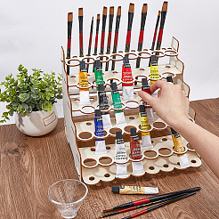 Wooden Craft Paint & Brash Rack&nbsp;DIY-WH0504-22