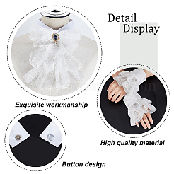 Polyester Detachable Tulle Ruffle Collar & Double Layer Wrist Cuff Sets for Women&nbsp;DIY-GA0002-73