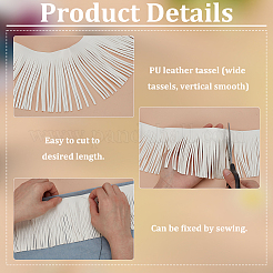 4M PU Leather Tassel Ribbon&nbsp;OCOR-WH0070-178A
