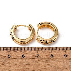 Ring Brass Micro Pave Cubic Zirconia Hoop Earrings&nbsp;EJEW-F384-05G