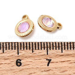 Brass Glass Charms&nbsp;KK-P340-11G-02