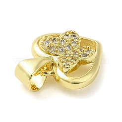 Rack Plating Brass Micro Pave Clear Cubic Zirconia Charms&nbsp;KK-Q784-07G