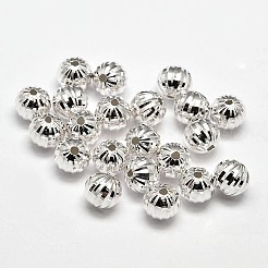 Fancy Cut Faceted Round 925 Sterling Silver Beads&nbsp;STER-F012-07E