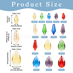 30Pcs 15 Styles Transparent Glass Pendants&nbsp;GLAA-TA0001-34