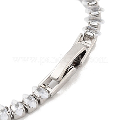 Brass Pave Clear Cubic Zirconia Horse Eye Link Bracelets&nbsp;BJEW-B094-03A-P