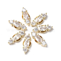 Brass Clear Cubic Zirconia Cabochons&nbsp;KK-A174-10G