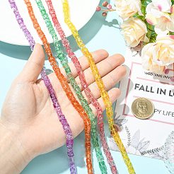 5 Strands 5 Colors Crackle Transparent Glass Beads Strands&nbsp;GLAA-CJ0003-04