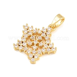 Brass Micro Pave Clear Cubic Zirconia Pendants&nbsp;CU-CBA9B49-02A-G