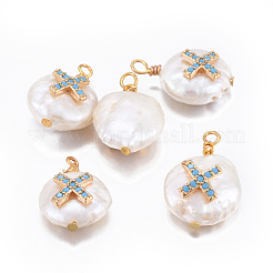 Natural Cultured Freshwater Pearl Pendants&nbsp;PEAR-E013-27A