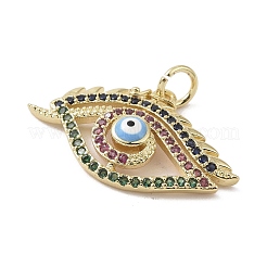 Real 18K Gold Plated Brass Micro Pave Cubic Zirconia Pendants&nbsp;KK-L209-070G-03