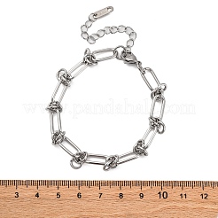 667 Stainless Steel(Grade 201 Equivalent) Paperclip Chain Bracelets for Women&nbsp;BJEW-P347-03P