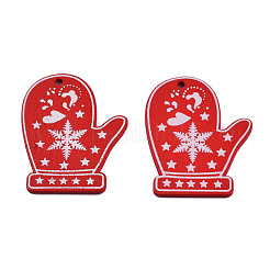Christmas Spray Painted Wood Big Pendants&nbsp;WOOD-N005-102A