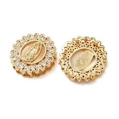 Brass Micro Pave Clear Cubic Zirconia Connector Charms&nbsp;CU-CBA4579-24G