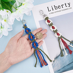 2Pcs 2 Colors Macrame Wristlet Cotton Pendant Decorations&nbsp;AJEW-GO0001-02