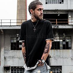 Skull Cross Pendant Necklace Vintage Stainless Steel Ankh Necklace Charm Neck Chain Jewelry Gift for Women Men Birthday Easter Thanksgiving Day&nbsp;JN1110A