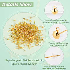 400Pcs Brass Stud Earring Findings&nbsp;KK-DC0001-02