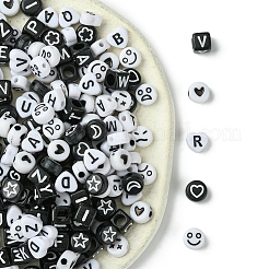 200Pcs Mixed Style and Shapes Acrylic Beads&nbsp;OACR-FS0001-68B