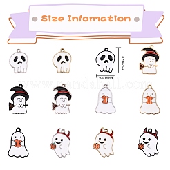 24Pcs 12 Style Halloween Theme Alloy Enamel Pendants&nbsp;ENAM-SZ0002-12