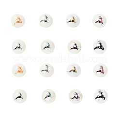 80Pcs 8 Colors Christmas Opaque Glass Beads&nbsp;EGLA-YW0001-04