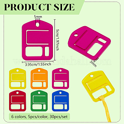 30Pcs 6 Colors Acrylic Floss Bobbin&nbsp;AJEW-FH0008-68