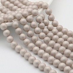Round Shell Pearl Frosted Beads Strands&nbsp;BSHE-I002-10mm-22