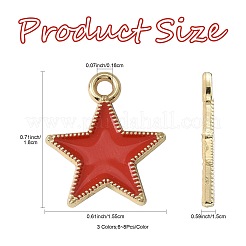 20Pcs 3 Colors Alloy Enamel Pendants&nbsp;ENAM-FS0003-53