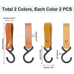 AHADEMAKER 4Pcs 2 Colors PU Imitation Leather Hook Hangers&nbsp;AJEW-GA0004-42