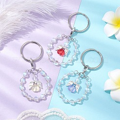 Alloy & Glass & Synthetic Moonstone Keychain&nbsp;KEYC-JKC01030