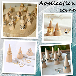 12Pcs 3 Styles Wooden Ring Displays&nbsp;RDIS-SC0001-04