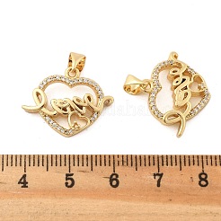 Brass Micro Pave Cubic Zirconia Pendants&nbsp;KK-R229-11G-C